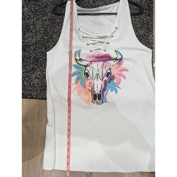 Sz 2 Torrid Lace Up Bull Skull Tank NWT - Picture 8 of 9